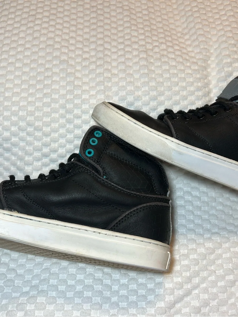 Vans Black High-Top Sneakers with Teal Lining